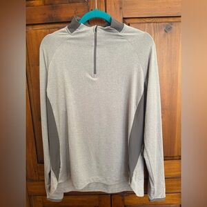 REI Ladies XL Gray on Gray Long Sleeve Lightweight Quarter-Zip Pullover NWOT